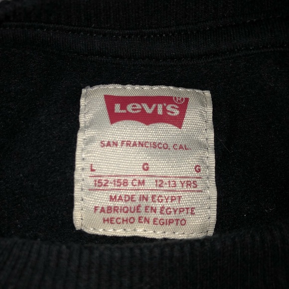 Black Levi’s sweatshirt w/pink logo - girl size 12 - Picture 7 of 7
